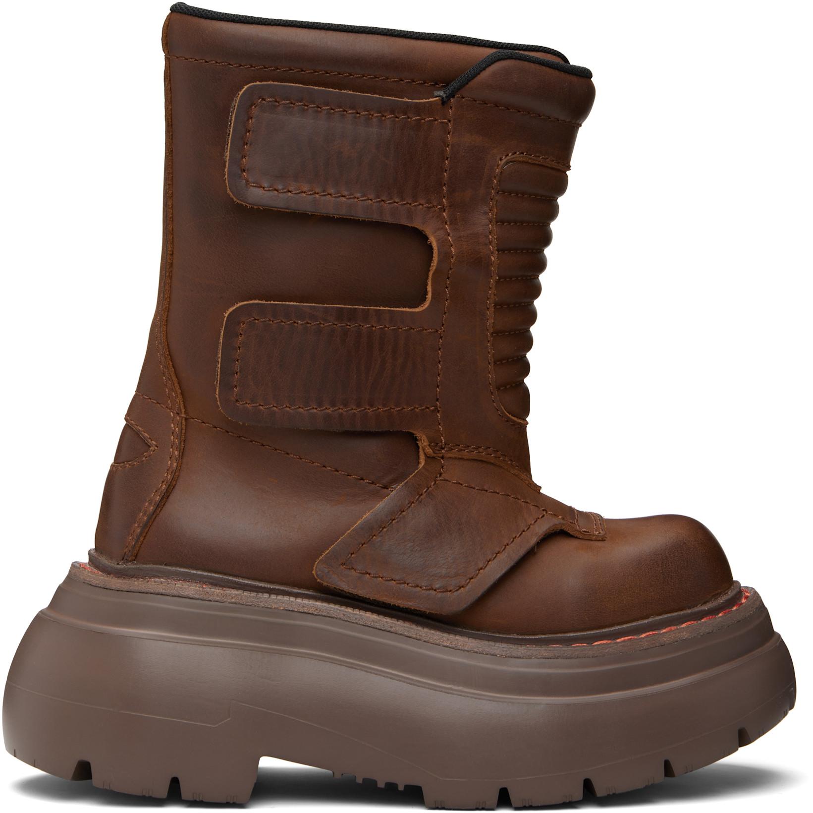 Brown Chunky Racing Boots by R13