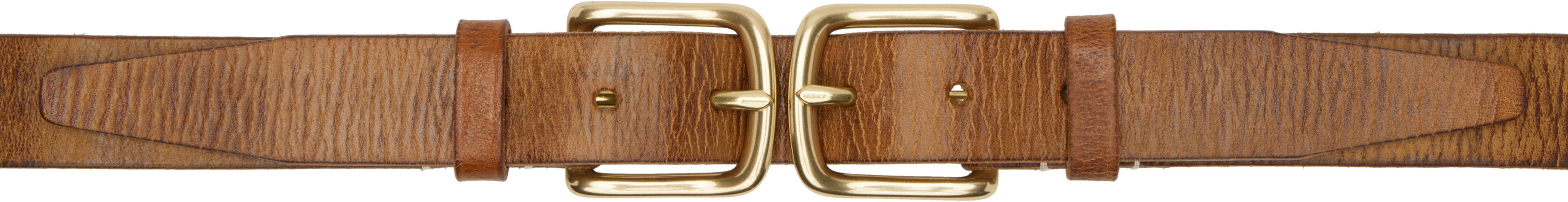 Brown Double Buckle Belt by R13