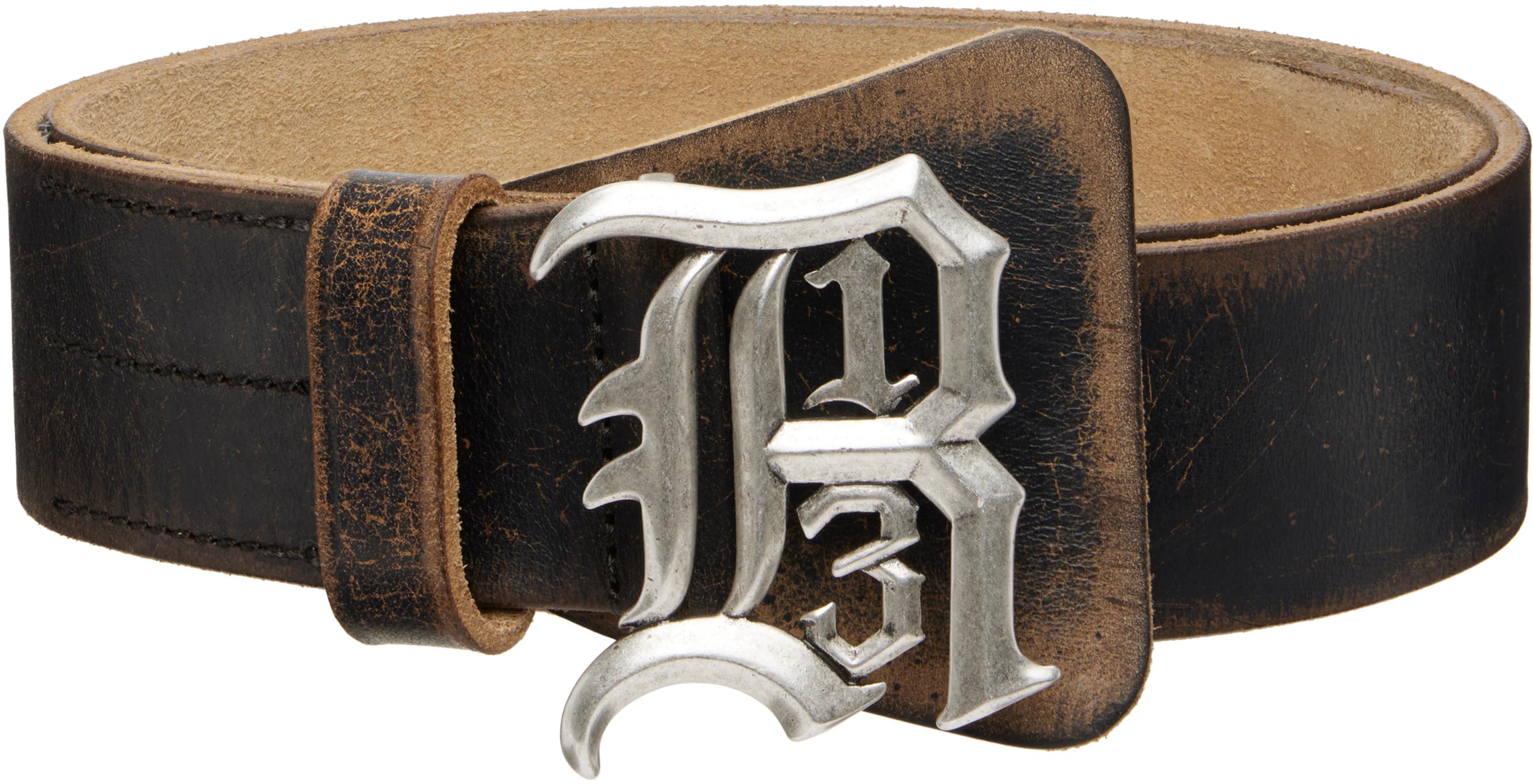Brown R13 Logo Buckle Belt by R13