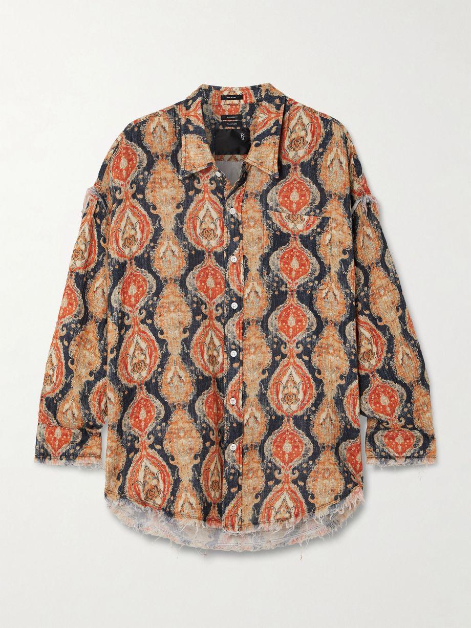 Frayed printed cotton shirt by R13