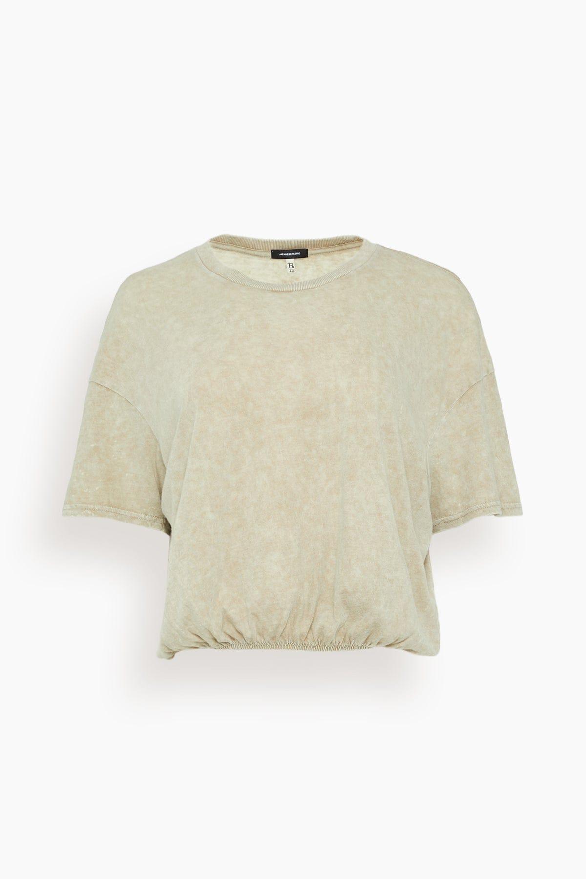 Gathered Hem T in Khaki Acid Stone by R13