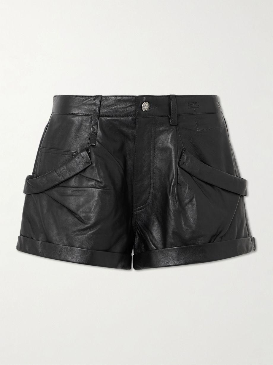 Gathered leather shorts by R13