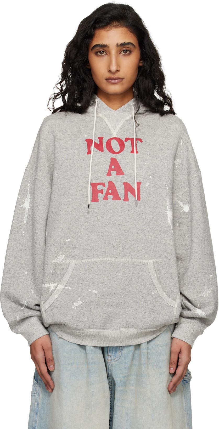 Gray 'Not A Fan' Oversized Hoodie by R13
