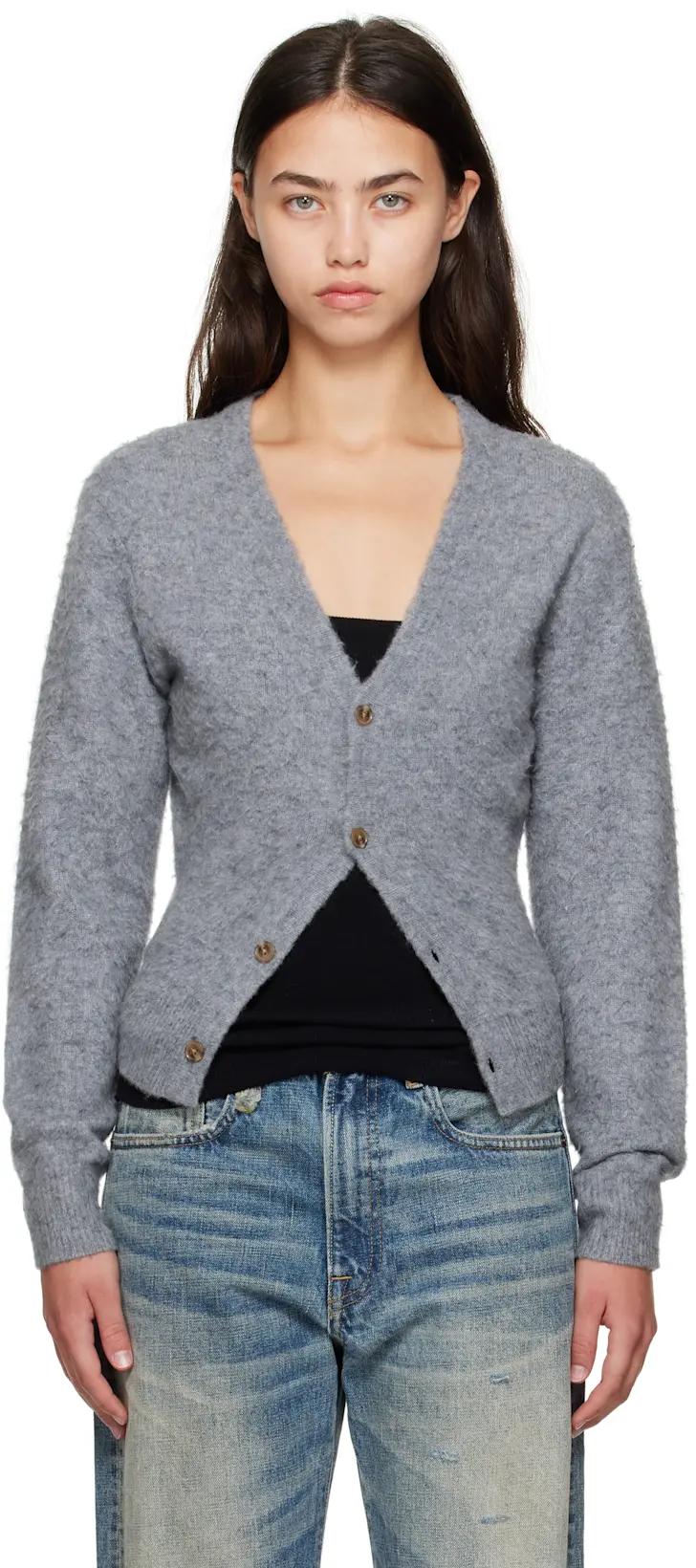Gray Split Hem Cardigan by R13