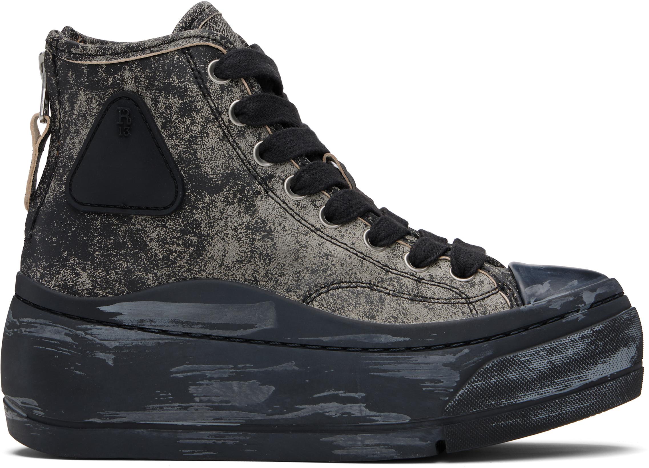 Gray & Black Kurt High Top Sneakers by R13