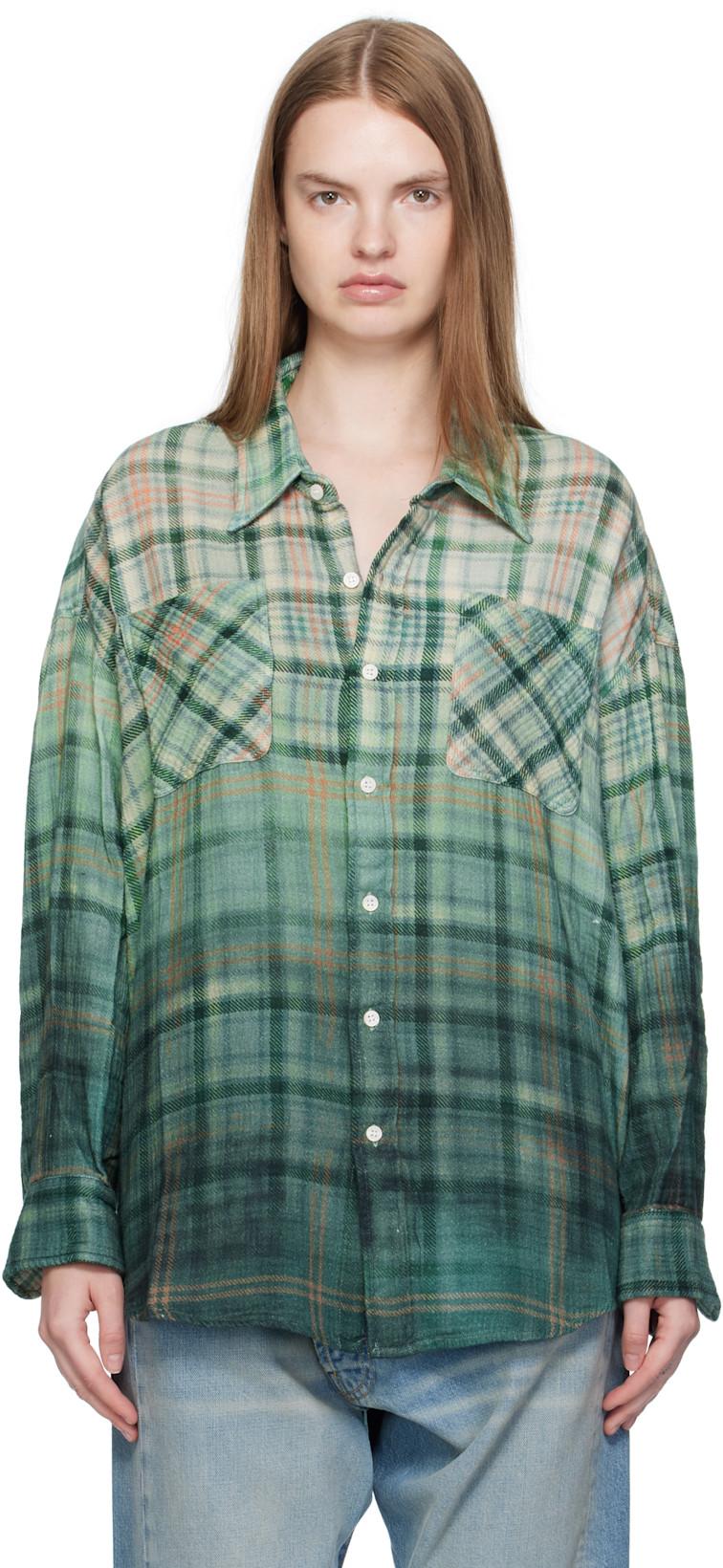 Green Drop Neck Work Shirt by R13