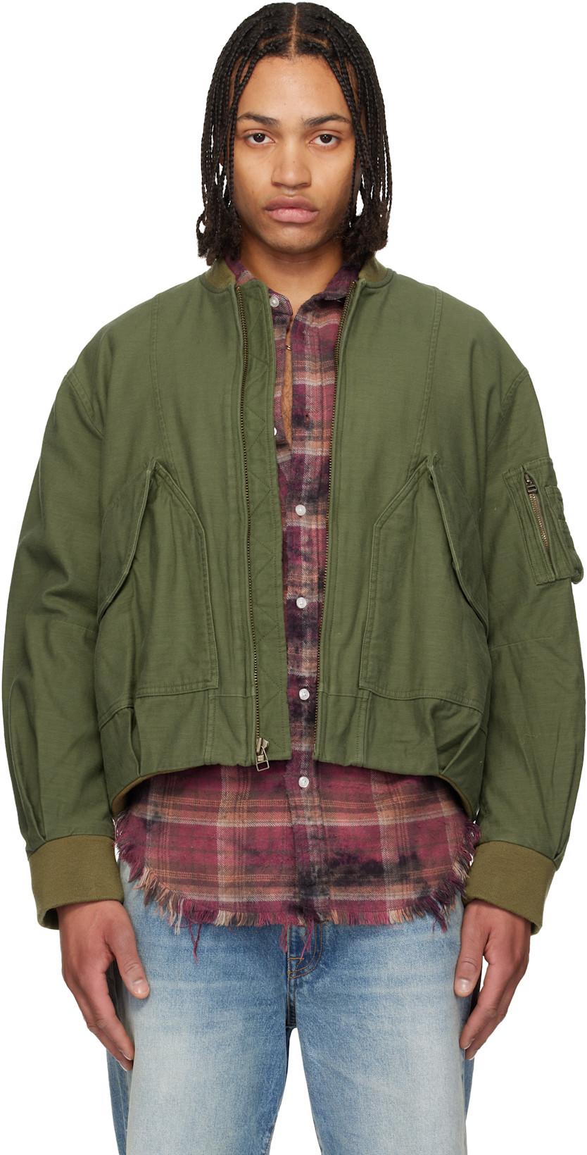Khaki Bubble Bomber Jacket by R13
