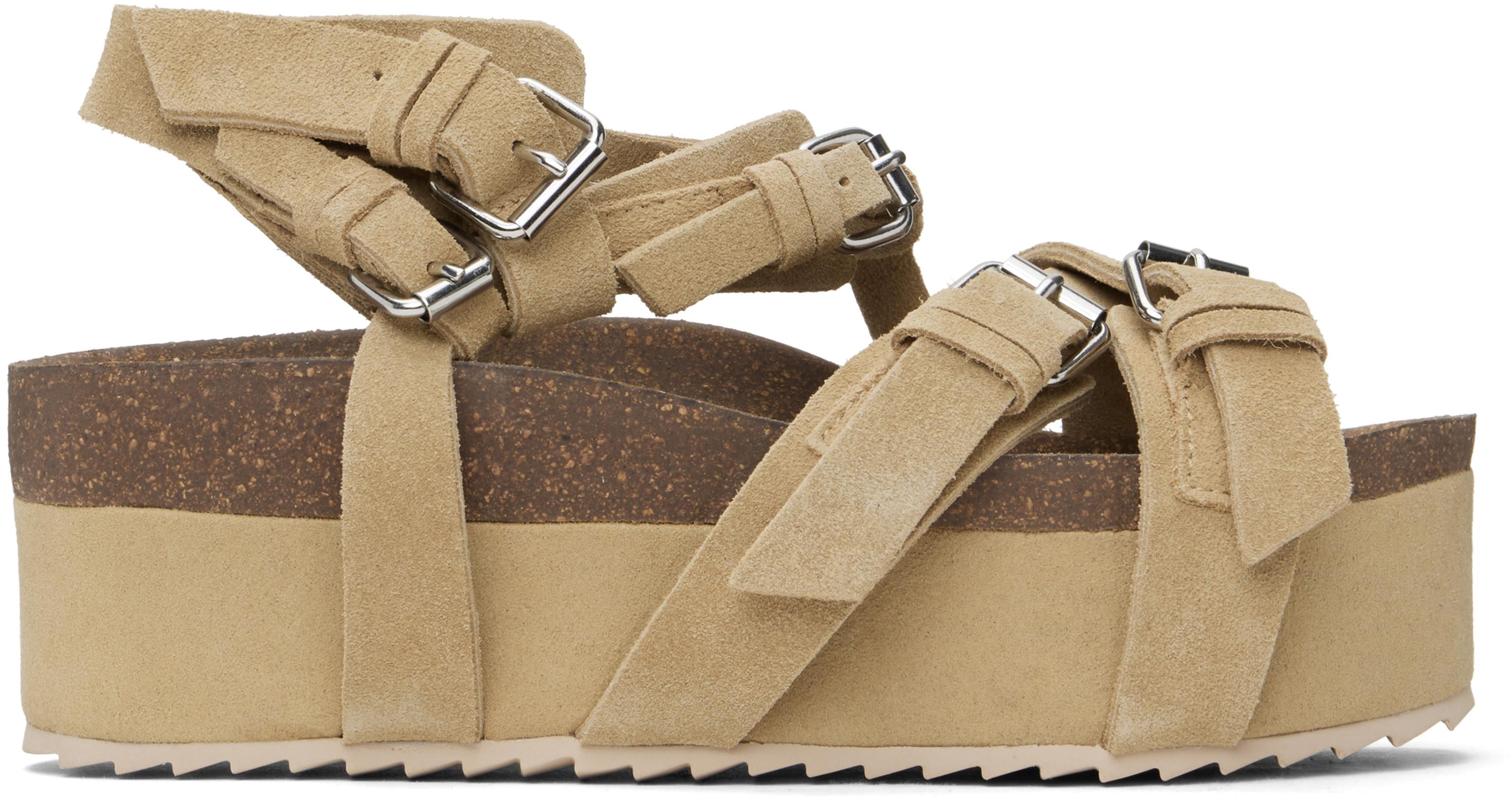 Khaki Platform Sandals by R13