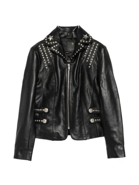 Lou stud-embellished leather jacket by R13