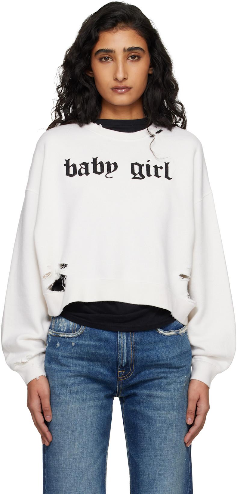 Off-White 'Baby Girl' Cropped Crewneck Sweatshirt by R13