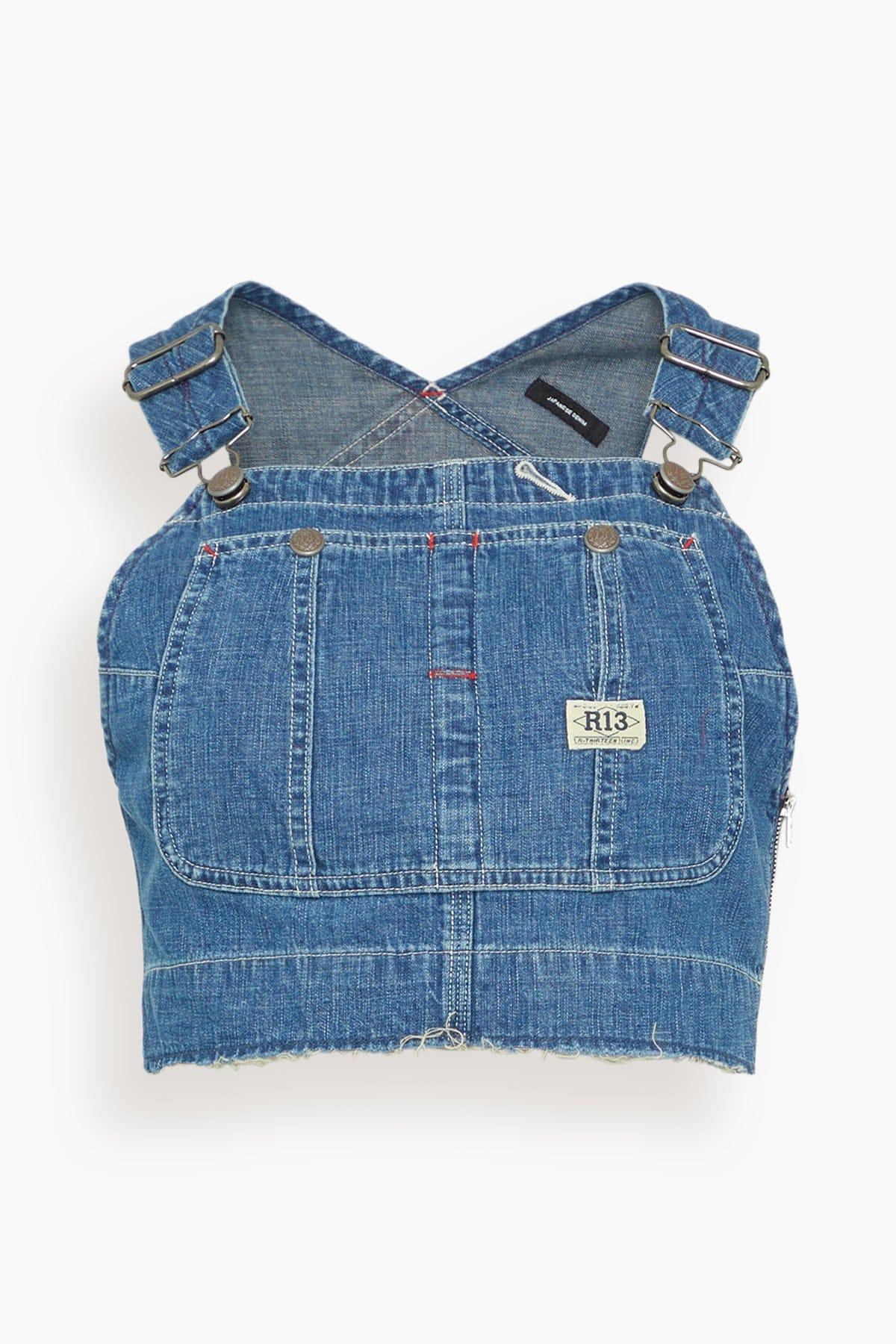Overall Bib Bustier in Noise Blue by R13