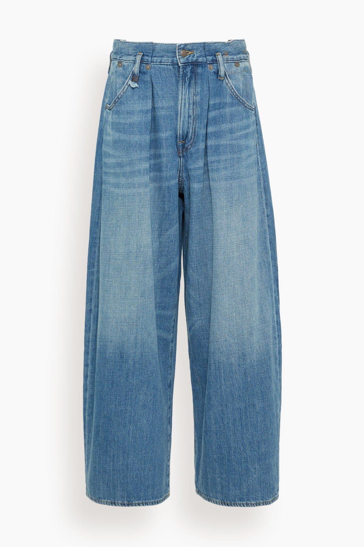 Pleated Waistband Jean in Concrete Blue by R13