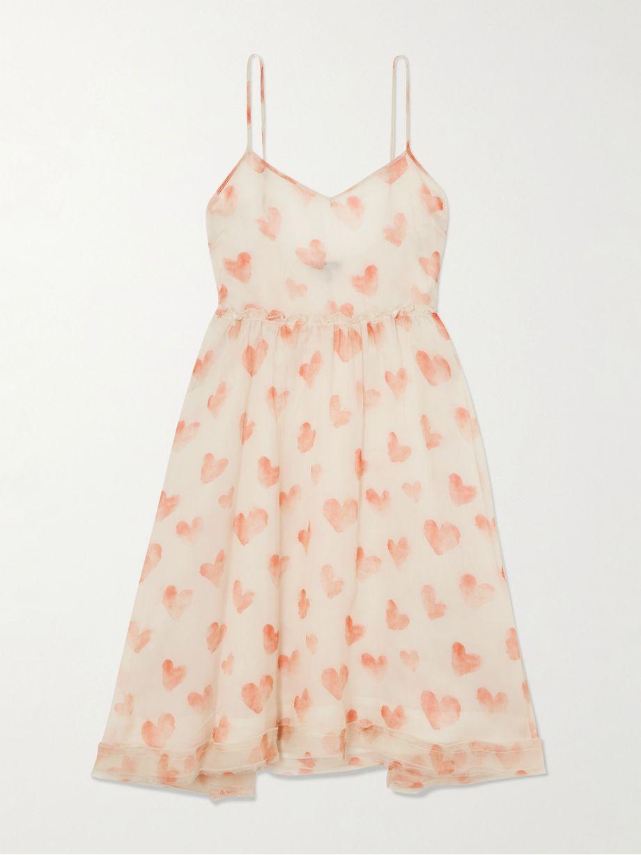Ruffled printed silk-chiffon mini dress by R13