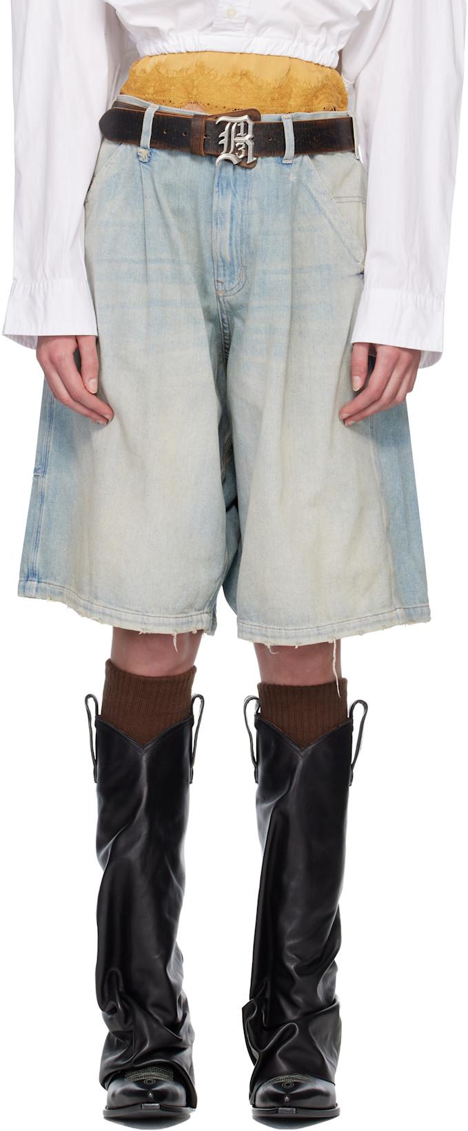 SSENSE Exclusive Blue Baggy Jesse Carpenter Denim Shorts by R13