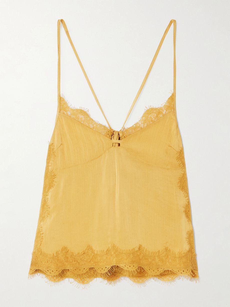Tie-detailed lace and crepon camisole by R13