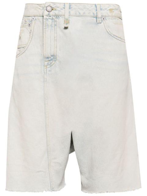 Twister asymmetric denim shorts by R13
