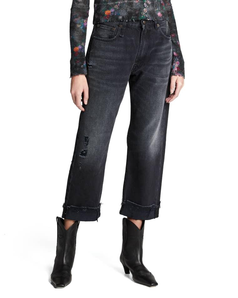 Wide-Leg Cropped Boyfriend Jeans by R13