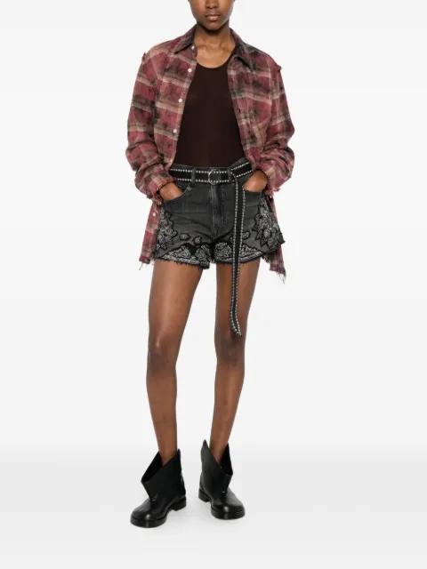 X-BF bandana-print frayed shorts by R13