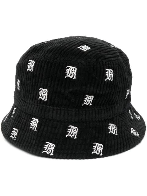 all-over embroidered-logo bucket hat by R13