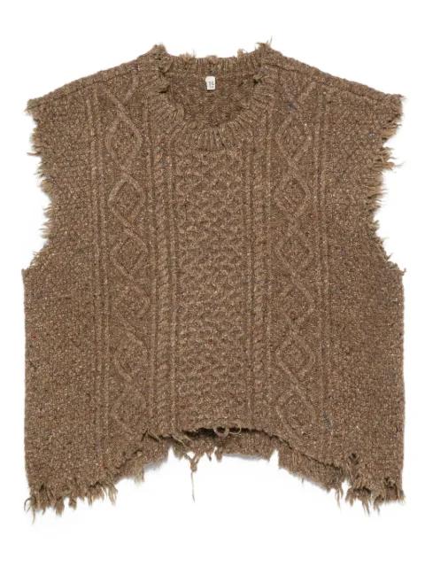 cable-knit frayed sweater by R13