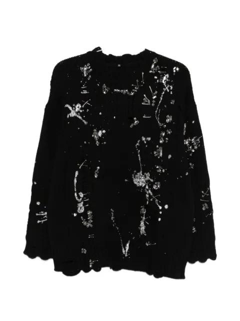 distressed crystals pin SWEATER by R13