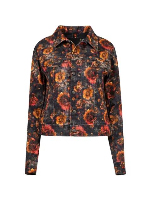 floral skinny trucker jacket by R13