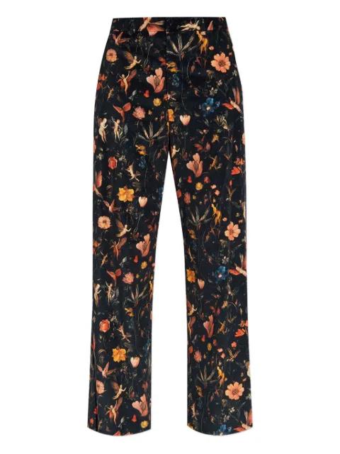 floral velvet trousers by R13