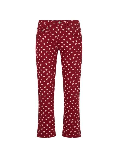 heart-print cropped trousers by R13