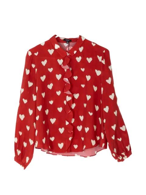 heart print ruffle blouse by R13