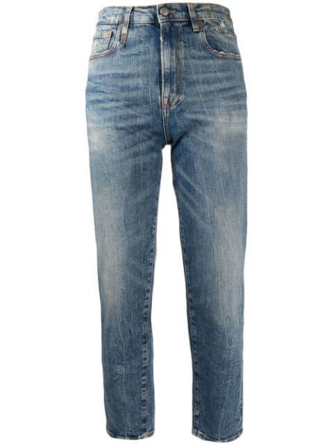 high-waist cropped jeans by R13