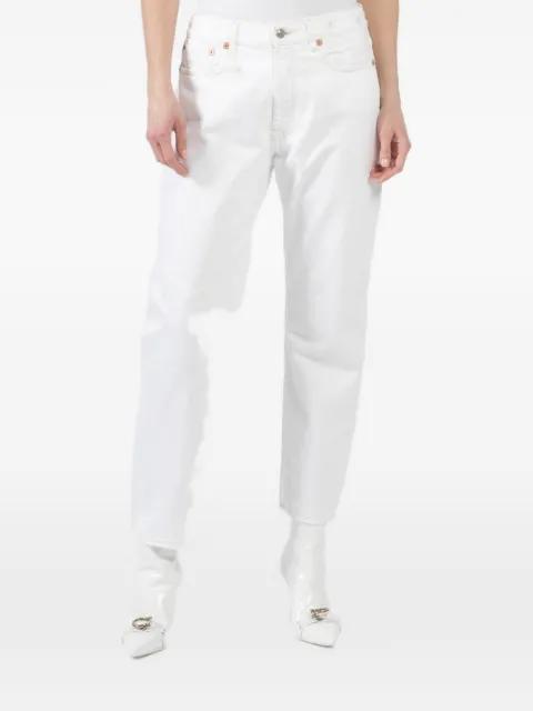 logo-embroidered frayed-hem jeans by R13