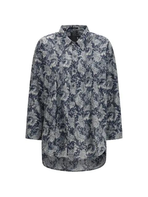 pintuck paisley-print shirt by R13