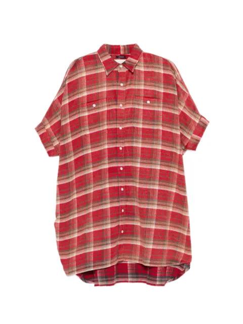 plaid mini shirt dress by R13