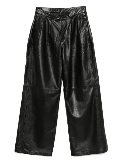pleated leather trousers by R13
