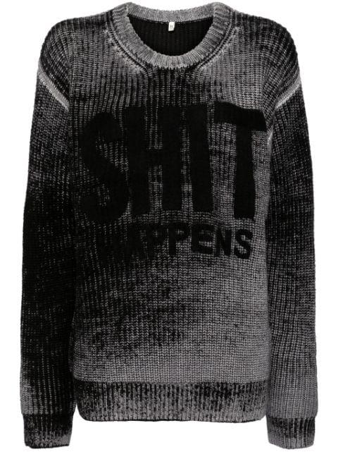 reverse-printed wool jumper by R13