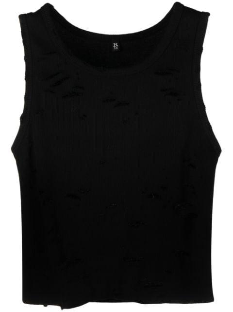 ripped cotton crop top by R13