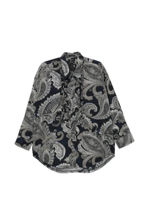 ruffled paisley-print shirt by R13