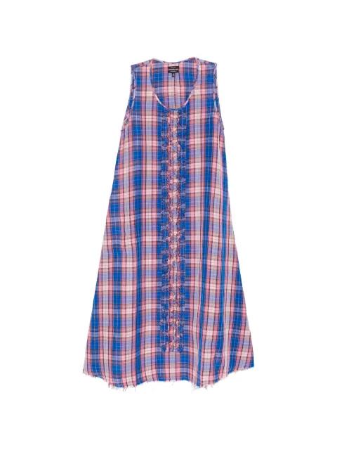 ruffled-trim plaid dress by R13