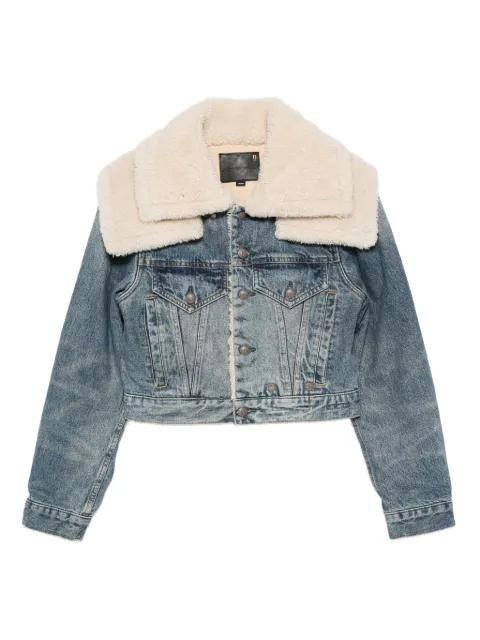 sherpa-collar denim jacket by R13