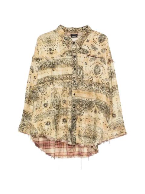 shredded seam bandana shirt by R13