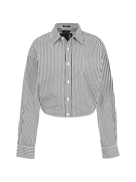stripe-print cropped shirt by R13