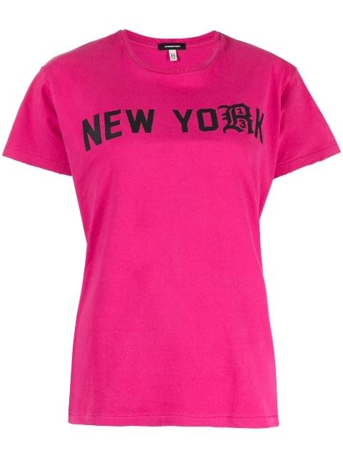 text-print cotton T-shirt by R13