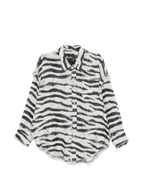 zebra frayed shirt by R13