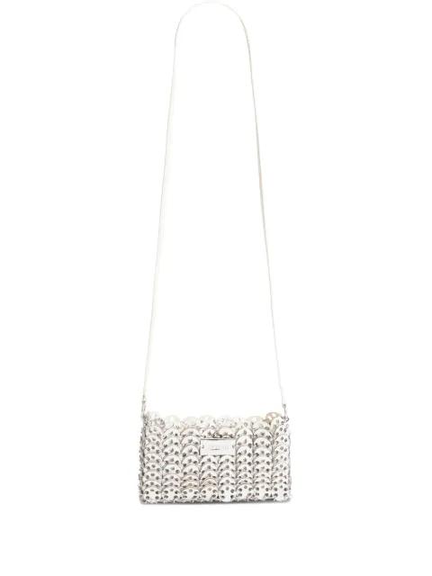 1969 metallic-link leather cross body bag by RABANNE