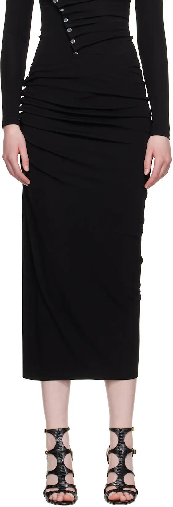 Black Jersey Midi Skirt by RABANNE