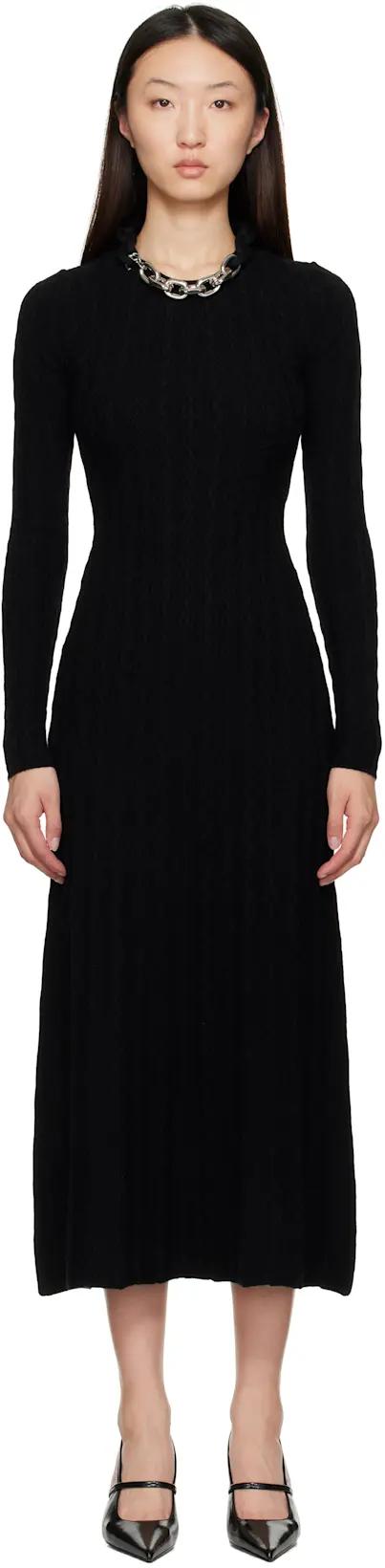 Black Wool Maxi Dress by RABANNE