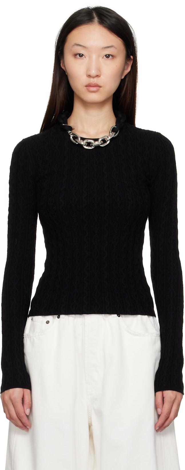 Black Wool Sweater by RABANNE