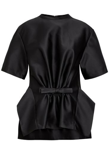 Bow-appliquéd satin top by RABANNE