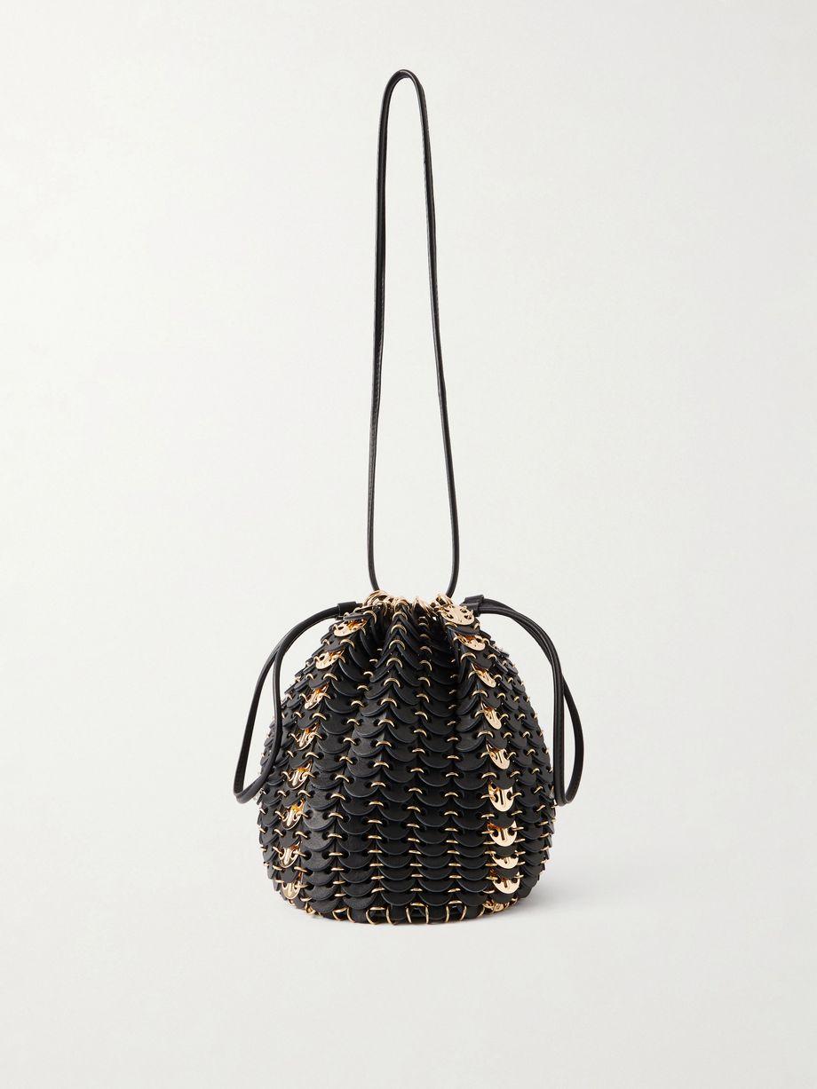 Bucket Flip reversible leather and chainmail shoulder bag by RABANNE
