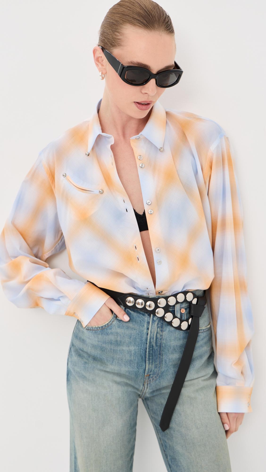 Check Button Down Shirt by RABANNE